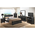 Lit panneau queen traditionnel noir/gris/cappuccino/blanc/cerisier