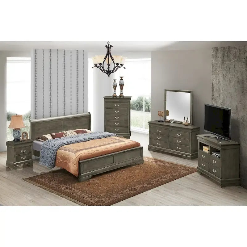Lit panneau queen traditionnel noir/gris/cappuccino/blanc/cerisier