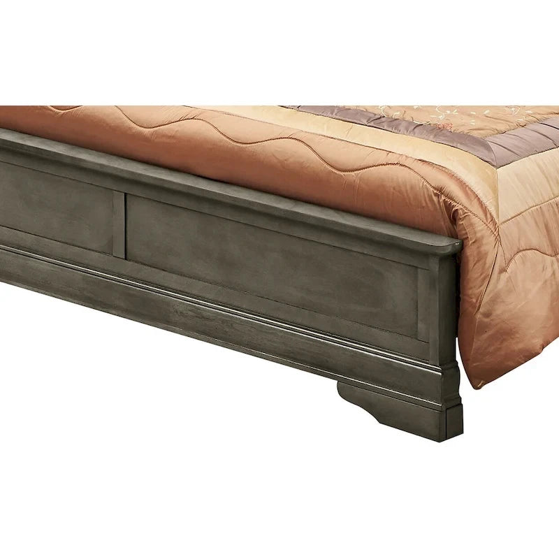 Lit panneau queen traditionnel noir/gris/cappuccino/blanc/cerisier