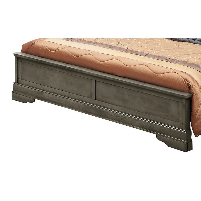 Lit panneau queen traditionnel noir/gris/cappuccino/blanc/cerisier