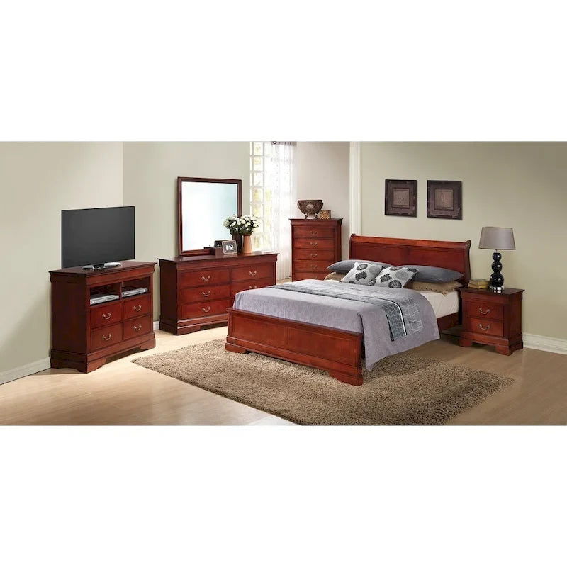 Lit panneau queen traditionnel noir/gris/cappuccino/blanc/cerisier