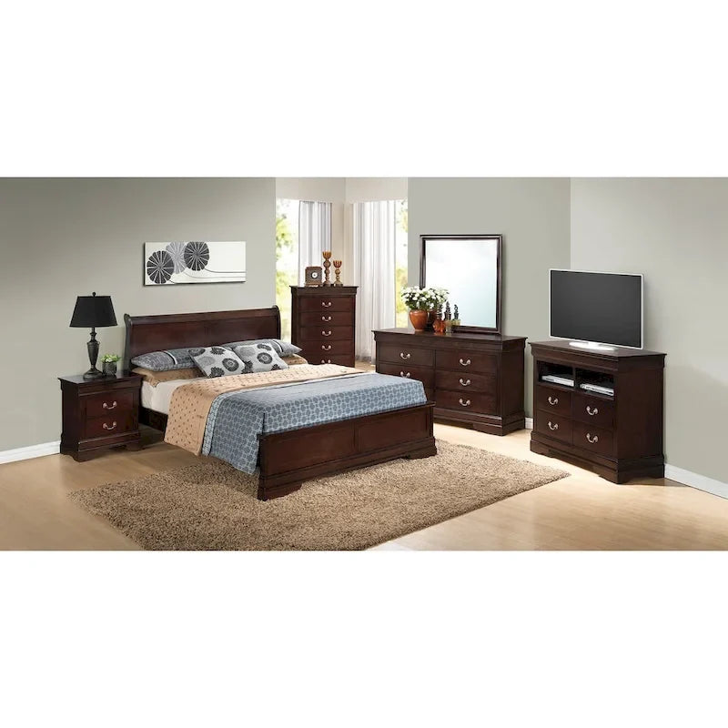 Lit panneau queen traditionnel noir/gris/cappuccino/blanc/cerisier