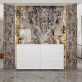 Commode double blanche à 6 tiroirs de 59 pouces