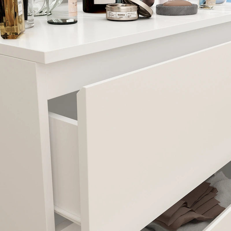 Commode double blanche à 6 tiroirs de 59 pouces