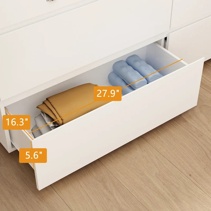 Commode double blanche à 6 tiroirs de 59 pouces
