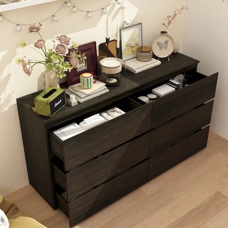 Commode double blanche à 6 tiroirs de 59 pouces
