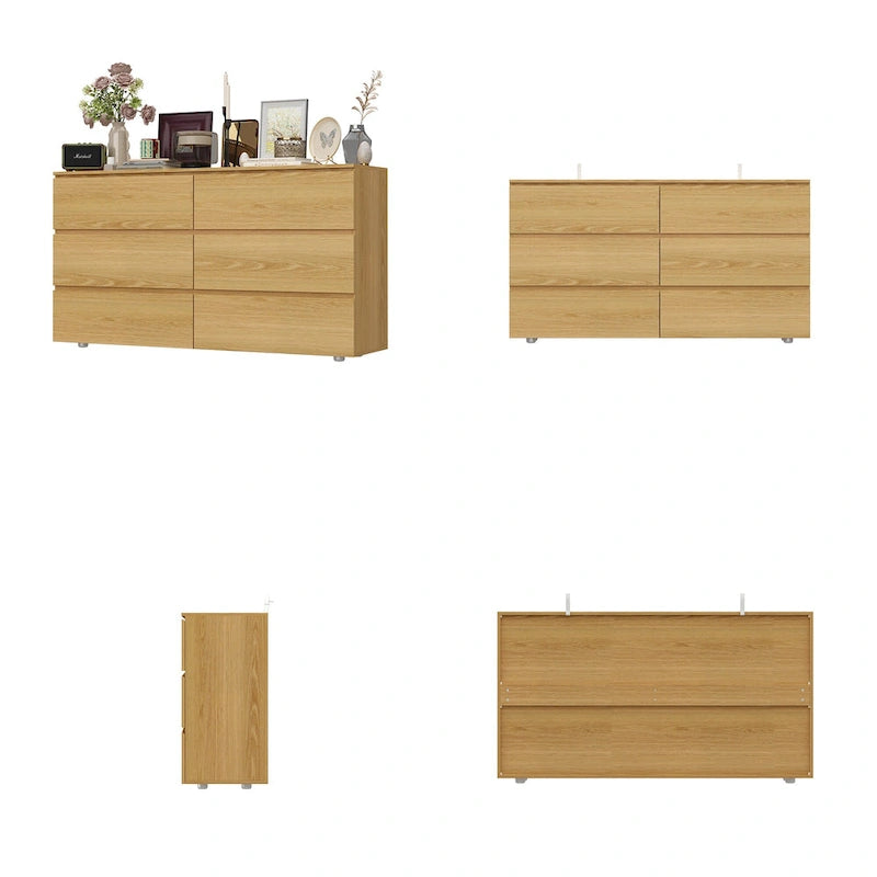 Commode double blanche à 6 tiroirs de 59 pouces