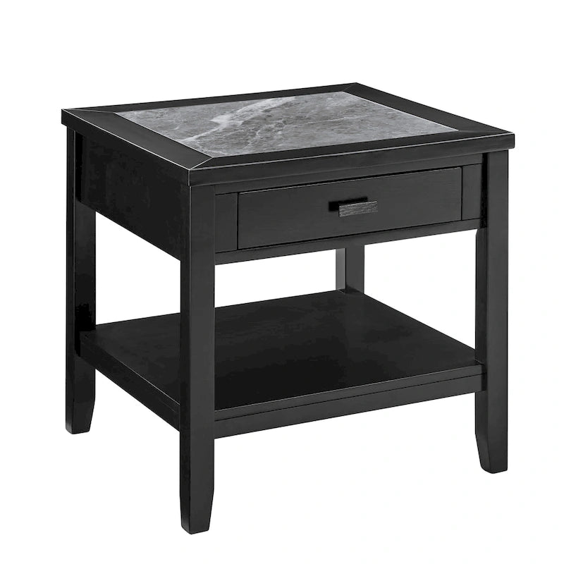 Table d'appoint en marbre ébène, 1 pièce