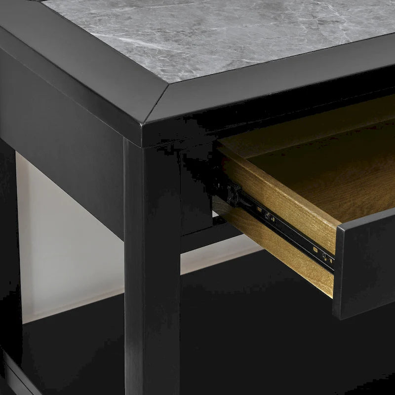 Table d'appoint en marbre ébène, 1 pièce