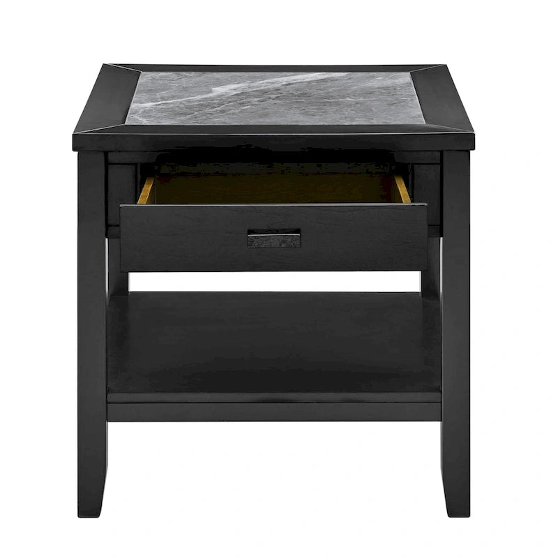 Table d'appoint en marbre ébène, 1 pièce