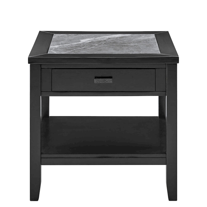 Table d'appoint en marbre ébène, 1 pièce