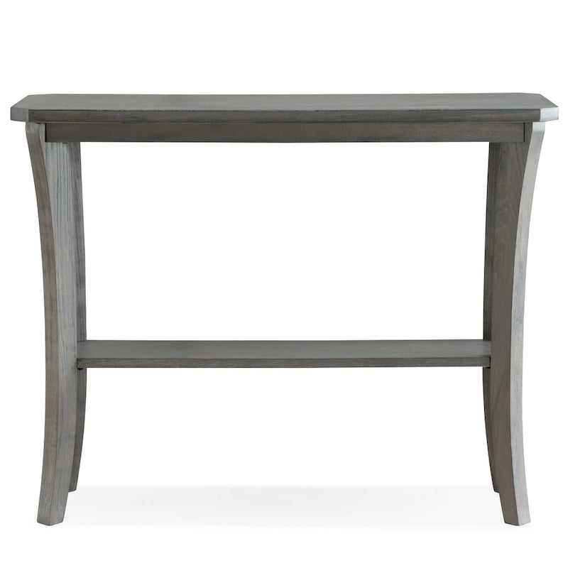 Console de couloir en bois massif gris rustique/merisier chocolat avec étagère