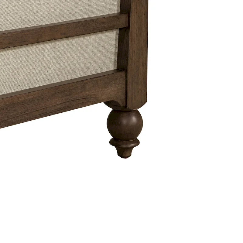Lit capitonné de style alcôve, grand format, en taupe poudré pour 2 personnes