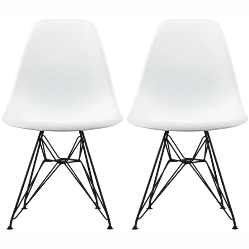 Lot de 2 chaises de salle à manger sans accoudoirs style Eiffel – Plusieurs coloris, 2 places