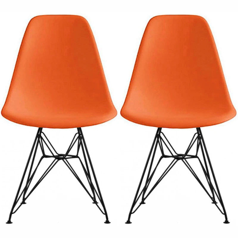 Lot de 2 chaises de salle à manger sans accoudoirs style Eiffel – Plusieurs coloris, 2 places