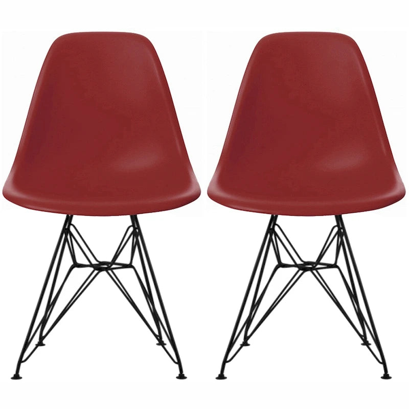 Lot de 2 chaises de salle à manger sans accoudoirs style Eiffel – Plusieurs coloris, 2 places