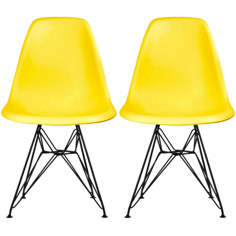Lot de 2 chaises de salle à manger sans accoudoirs style Eiffel – Plusieurs coloris, 2 places