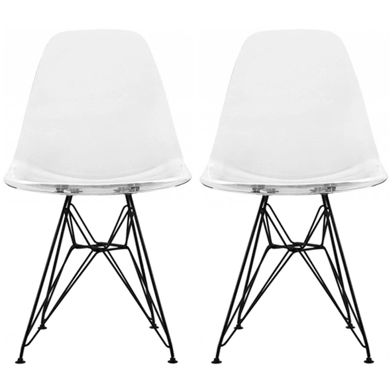 Lot de 2 chaises de salle à manger sans accoudoirs style Eiffel – Plusieurs coloris, 2 places
