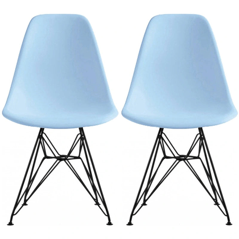 Lot de 2 chaises de salle à manger sans accoudoirs style Eiffel – Plusieurs coloris, 2 places