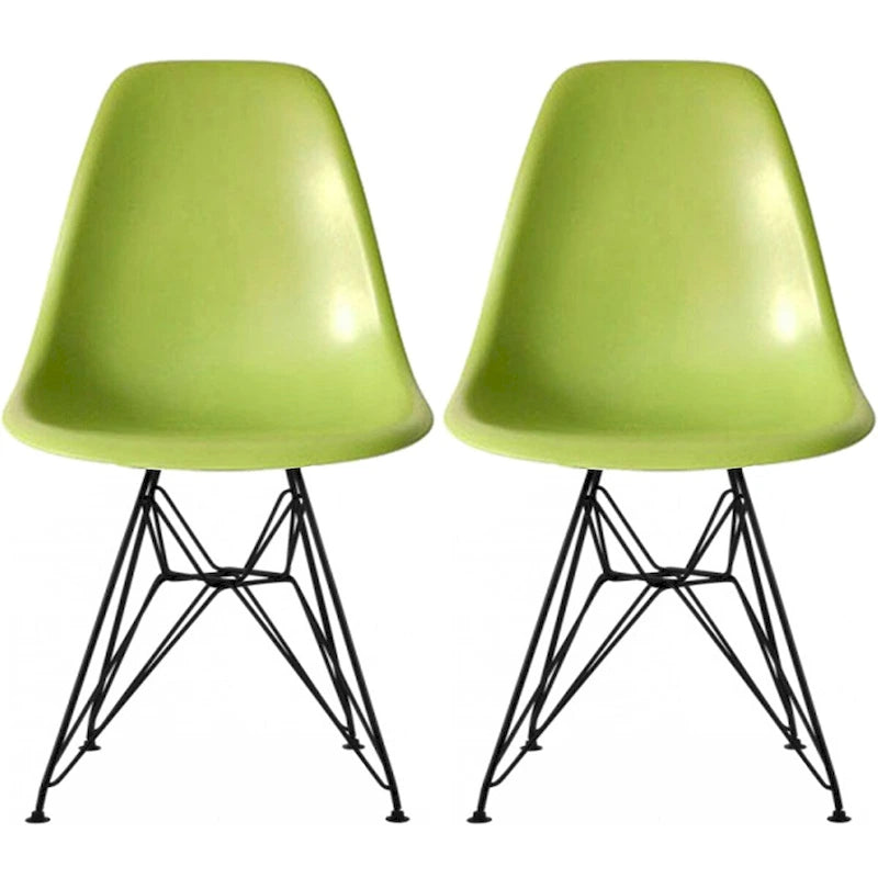 Lot de 2 chaises de salle à manger sans accoudoirs style Eiffel – Plusieurs coloris, 2 places