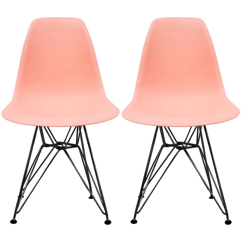 Lot de 2 chaises de salle à manger sans accoudoirs style Eiffel – Plusieurs coloris, 2 places
