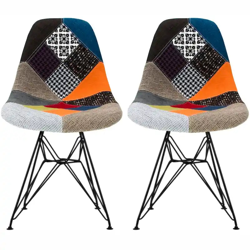Lot de 2 chaises de salle à manger sans accoudoirs style Eiffel – Plusieurs coloris, 2 places