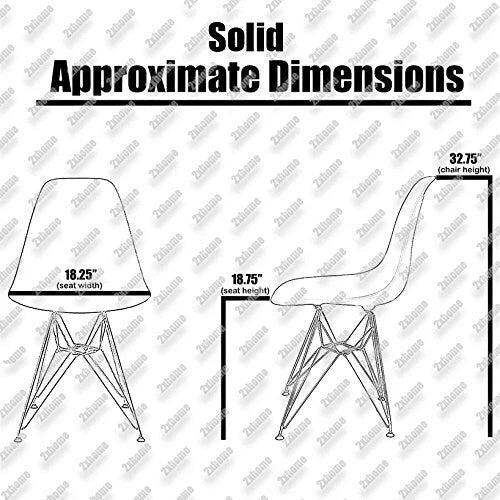 Lot de 2 chaises de salle à manger sans accoudoirs style Eiffel – Plusieurs coloris, 2 places