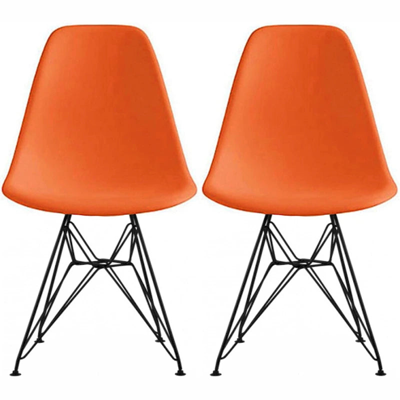 Lot de 2 chaises de salle à manger sans accoudoirs style Eiffel – Plusieurs coloris, 2 places