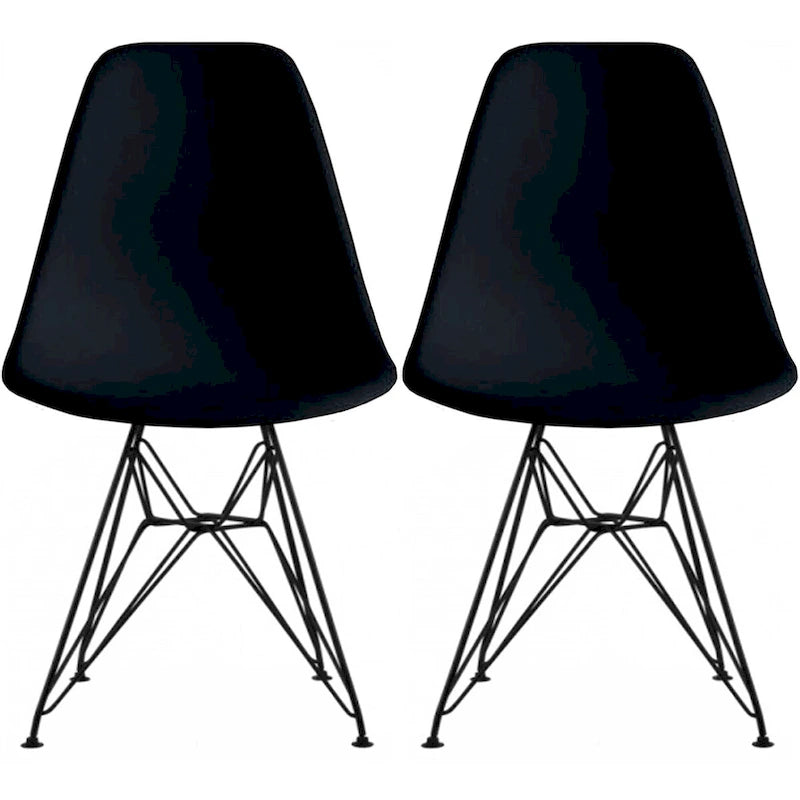 Lot de 2 chaises de salle à manger sans accoudoirs style Eiffel – Plusieurs coloris, 2 places