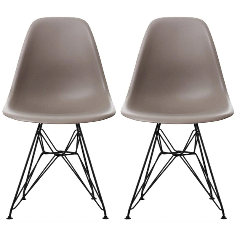 Lot de 2 chaises de salle à manger sans accoudoirs style Eiffel – Plusieurs coloris, 2 places