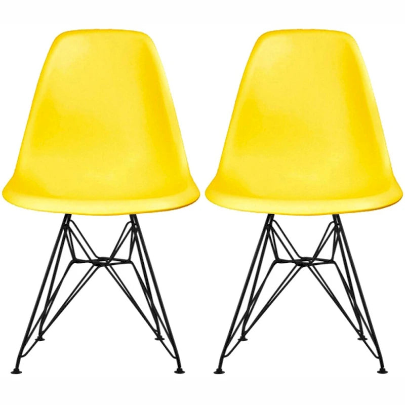 Lot de 2 chaises de salle à manger sans accoudoirs style Eiffel – Plusieurs coloris, 2 places