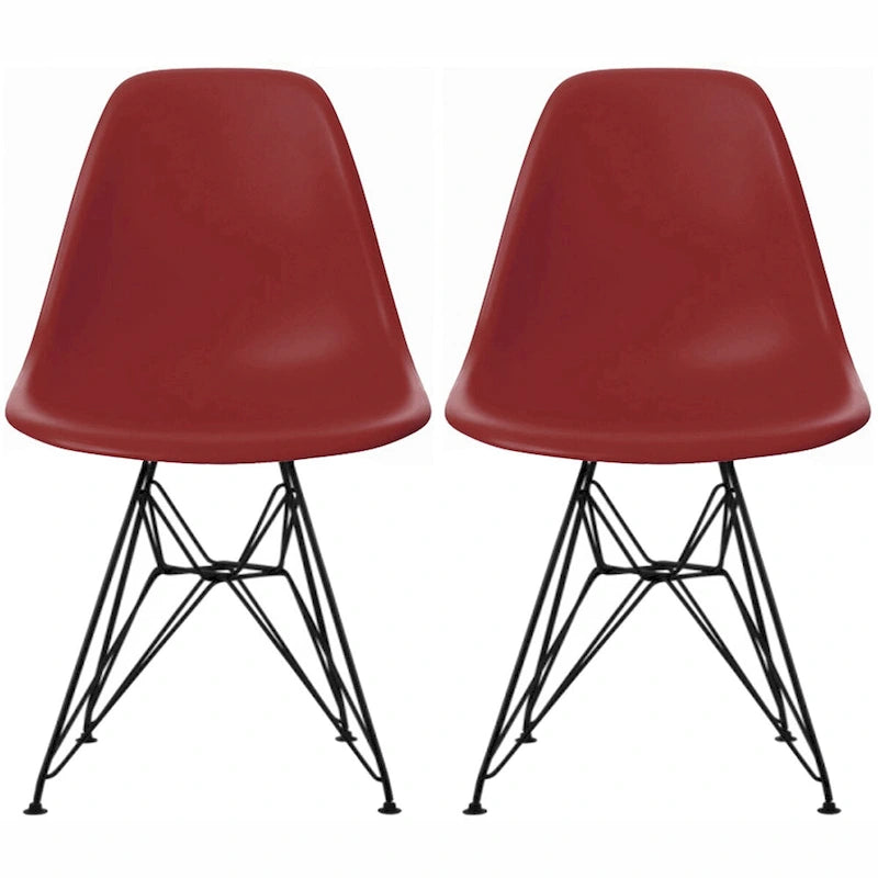 Lot de 2 chaises de salle à manger sans accoudoirs style Eiffel – Plusieurs coloris, 2 places