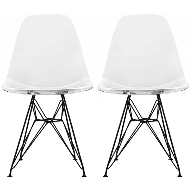 Lot de 2 chaises de salle à manger sans accoudoirs style Eiffel – Plusieurs coloris, 2 places