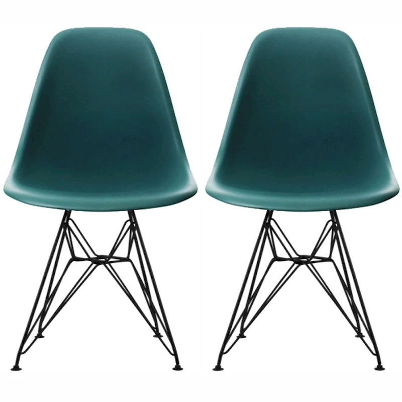 Lot de 2 chaises de salle à manger sans accoudoirs style Eiffel – Plusieurs coloris, 2 places