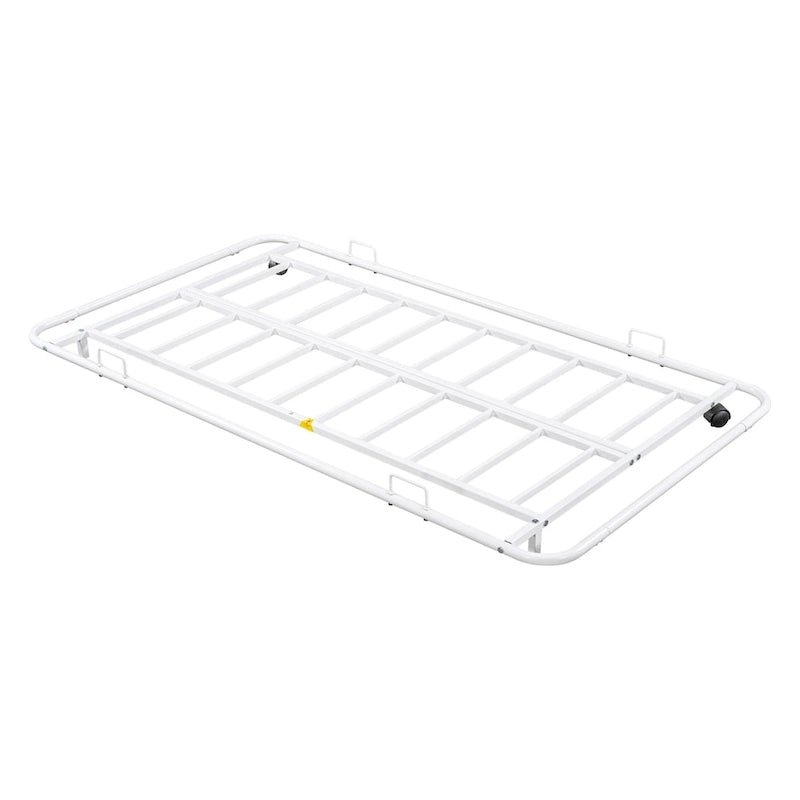 Lit de repos en métal blanc/noir/bronze avec lit gigogne, deux places individuelles, pour 2 personnes