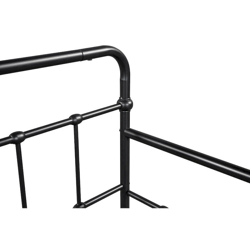 Lit de repos en métal blanc/noir/bronze avec lit gigogne, deux places individuelles, pour 2 personnes