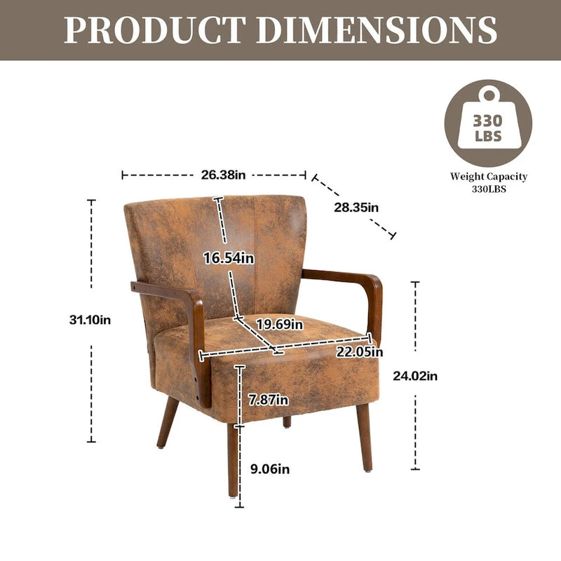 Jaune Moutarde / Beige / Orange / Gris Foncé / Café — Fauteuil en bois massif, une place