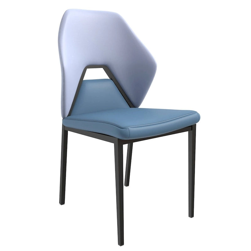 Chaise de salle à manger en cuir synthétique – Marron/Gris/Gris bleu/Bleu vert/Blanc, pieds en fer, à l'unité