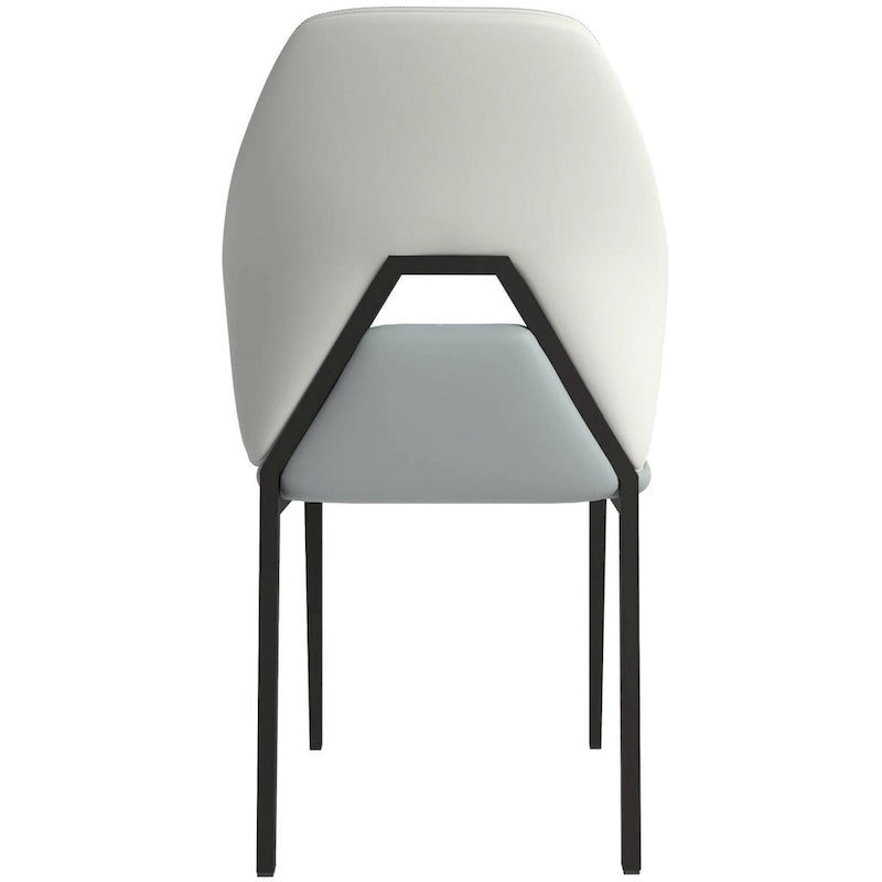 Chaise de salle à manger en cuir synthétique – Marron/Gris/Gris bleu/Bleu vert/Blanc, pieds en fer, à l'unité