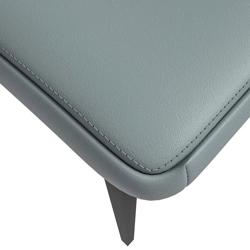 Chaise de salle à manger en cuir synthétique – Marron/Gris/Gris bleu/Bleu vert/Blanc, pieds en fer, à l'unité