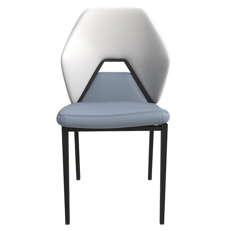 Chaise de salle à manger en cuir synthétique – Marron/Gris/Gris bleu/Bleu vert/Blanc, pieds en fer, à l'unité
