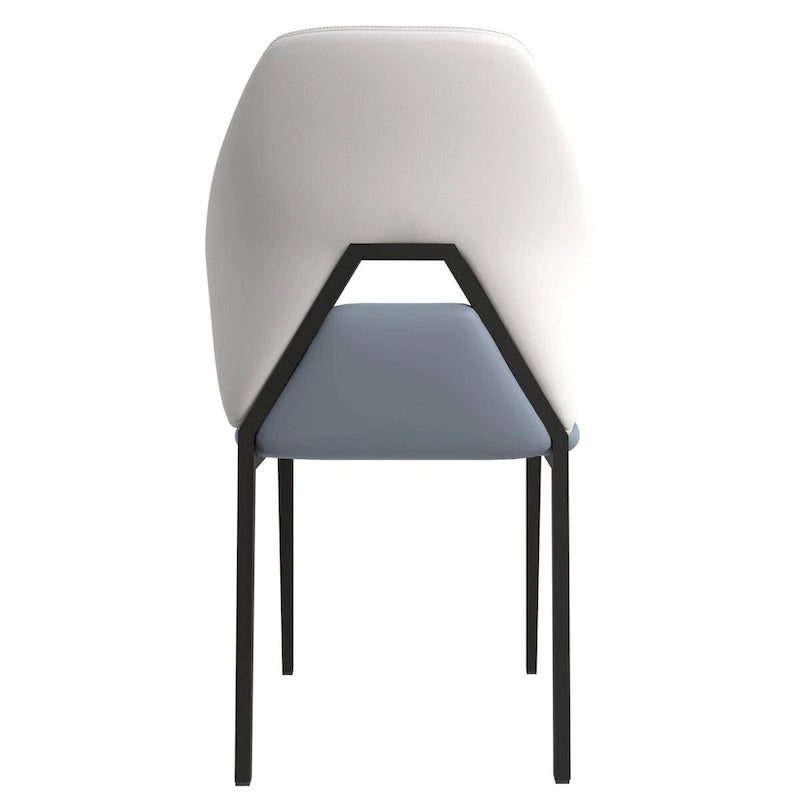Chaise de salle à manger en cuir synthétique – Marron/Gris/Gris bleu/Bleu vert/Blanc, pieds en fer, à l'unité