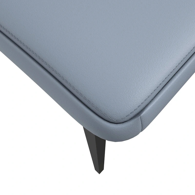 Chaise de salle à manger en cuir synthétique – Marron/Gris/Gris bleu/Bleu vert/Blanc, pieds en fer, à l'unité