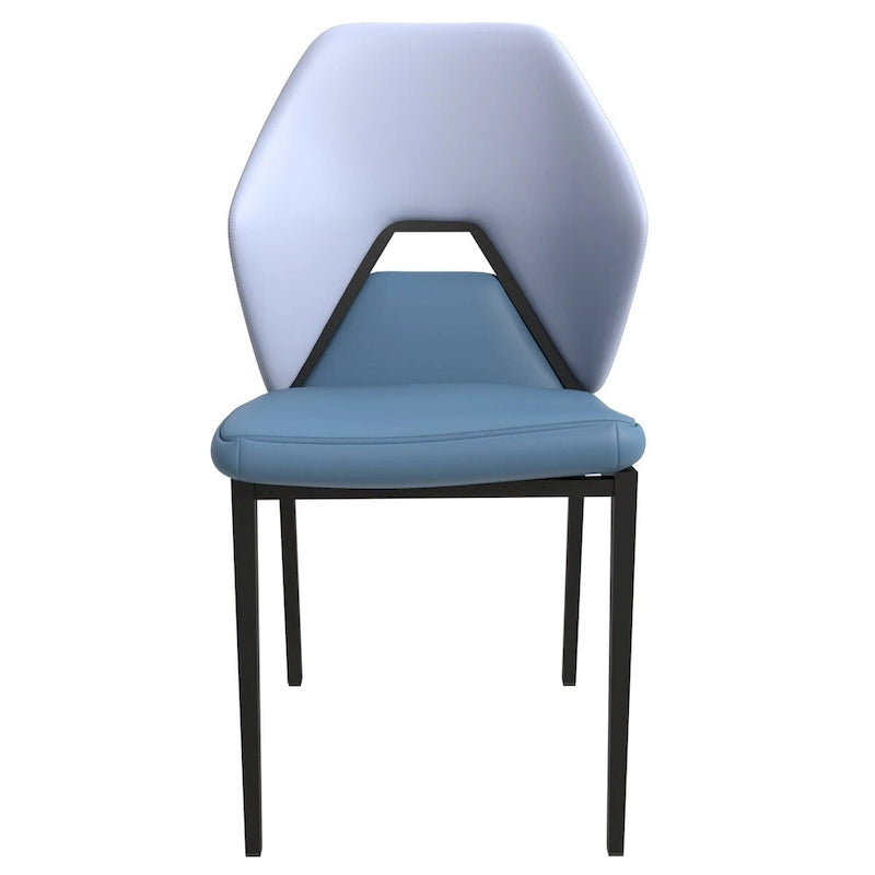Chaise de salle à manger en cuir synthétique – Marron/Gris/Gris bleu/Bleu vert/Blanc, pieds en fer, à l'unité