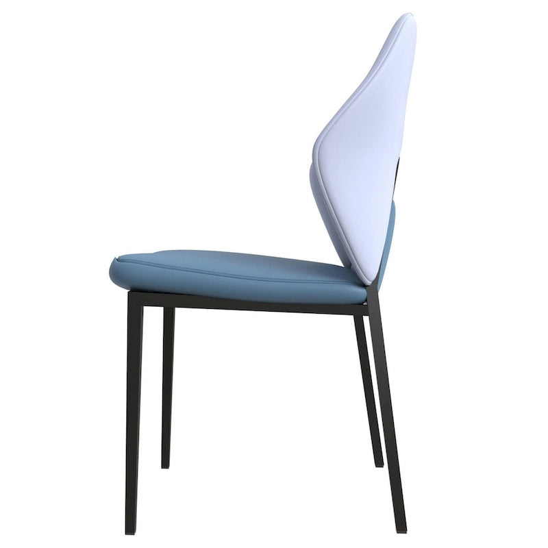 Chaise de salle à manger en cuir synthétique – Marron/Gris/Gris bleu/Bleu vert/Blanc, pieds en fer, à l'unité