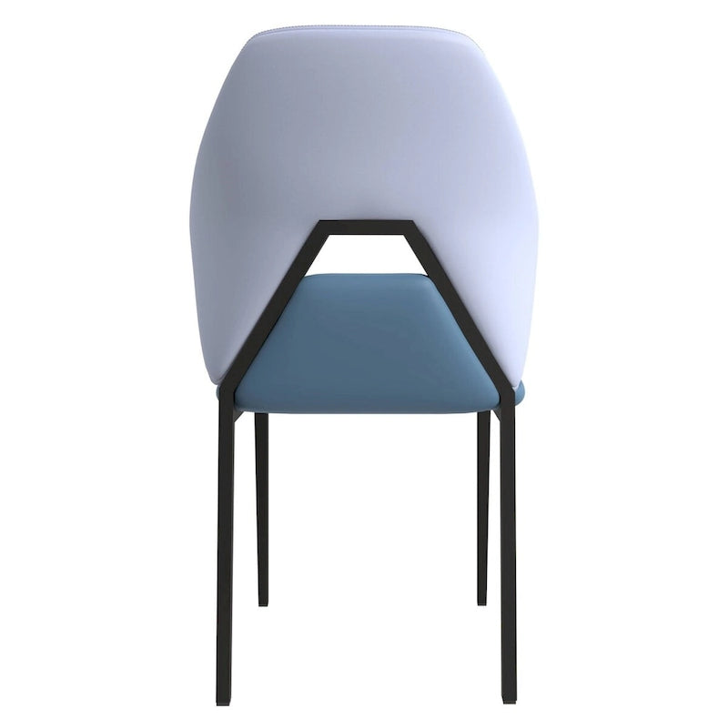 Chaise de salle à manger en cuir synthétique – Marron/Gris/Gris bleu/Bleu vert/Blanc, pieds en fer, à l'unité