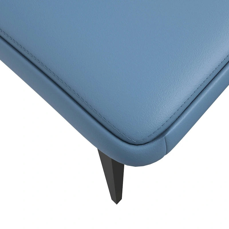 Chaise de salle à manger en cuir synthétique – Marron/Gris/Gris bleu/Bleu vert/Blanc, pieds en fer, à l'unité