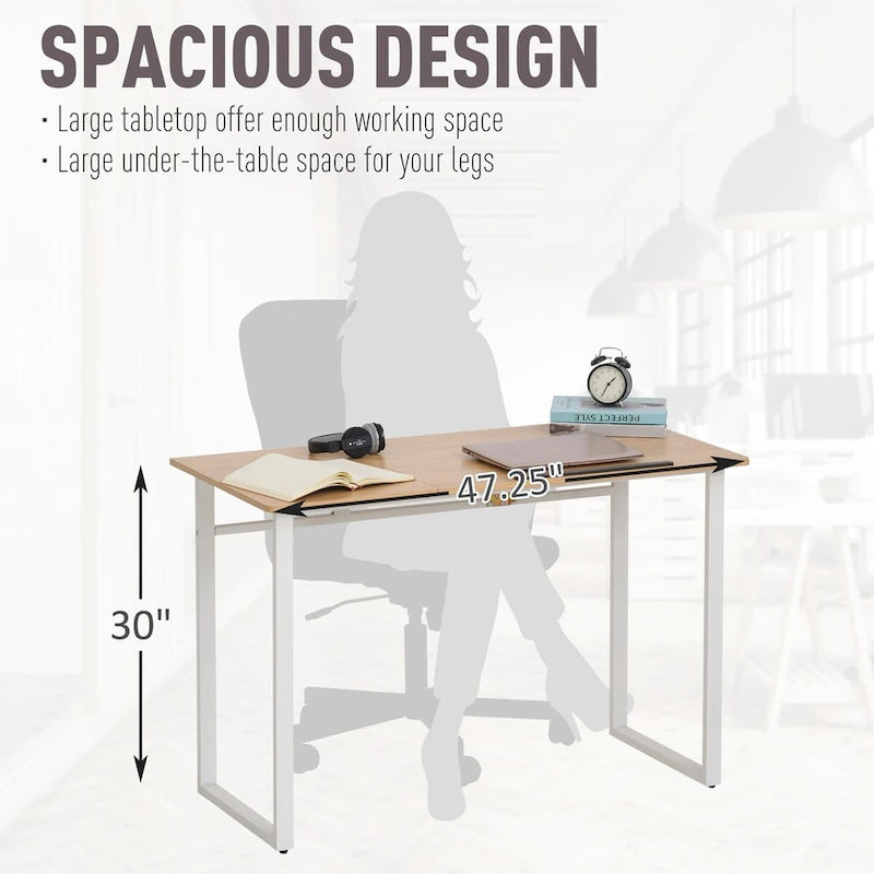 Bureau de dessin à plateau inclinable réglable jaune et blanc, monoposte