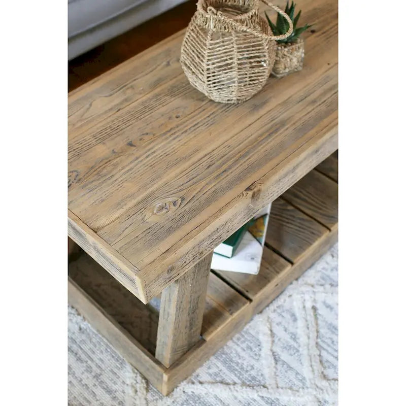 Table basse wrap around A-Frame naturelle – Bois recyclé