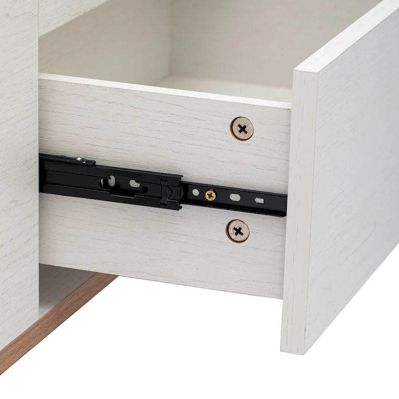 Table basse relevable marron/blanc avec rangement, pour 1 à 2 utilisateurs